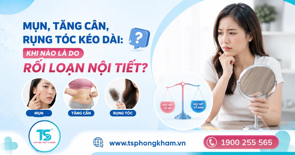 Mụn, tăng cân, rụng tóc kéo dài: khi nào là do rối loạn nội tiết?